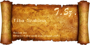Tiba Szabina névjegykártya