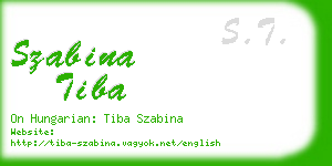 szabina tiba business card